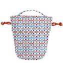 Retro Pink Green Blue Orange Dots Pattern Drawstring Bucket Bag View2