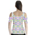 Retro Blue Purple Green Olive Dot Pattern Butterfly Sleeve Cutout Tee  View2