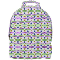 Retro Blue Purple Green Olive Dot Pattern Mini Full Print Backpack by BrightVibesDesign