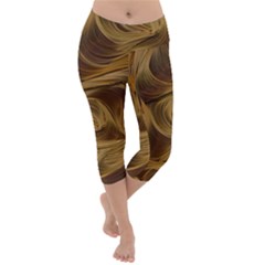 Paper Art Paper Art Eddy Yellow Lightweight Velour Capri Yoga Leggings