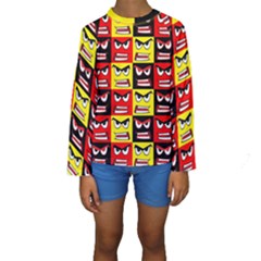 Angry Face Kids  Long Sleeve Swimwear by ArtworkByPatrick