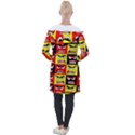 Angry face Longline Hooded Cardigan View2