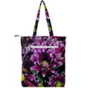 Maroon And White Mums Double Zip Up Tote Bag View2