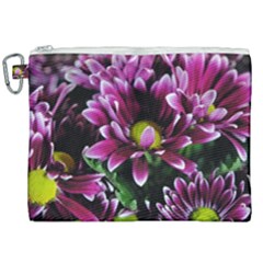 Maroon And White Mums Canvas Cosmetic Bag (xxl) by bloomingvinedesign