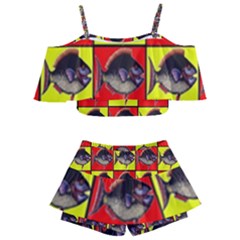 Fish-1 Kids  Off Shoulder Skirt Bikini