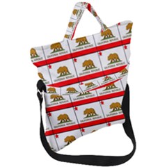 Calif Bear Flag Fold Over Handle Tote Bag