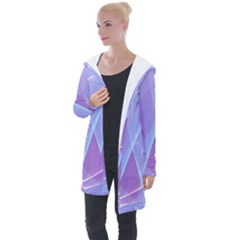 Background Light Glow Abstract Art Longline Hooded Cardigan