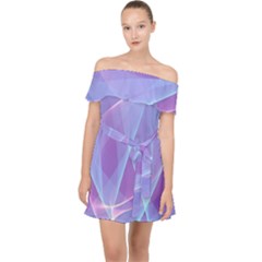 Background Light Glow Abstract Art Off Shoulder Chiffon Dress