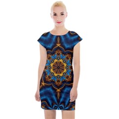 Pattern Abstract Background Art Cap Sleeve Bodycon Dress