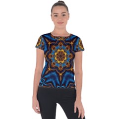 Pattern Abstract Background Art Short Sleeve Sports Top  by Sapixe