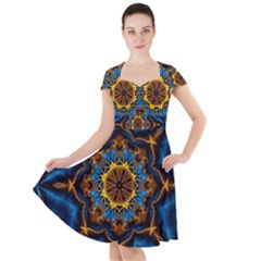 Pattern Abstract Background Art Cap Sleeve Midi Dress