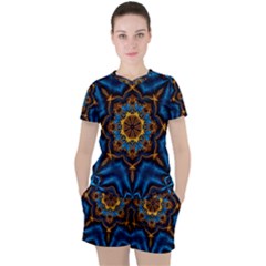 Pattern Abstract Background Art Women s Tee And Shorts Set