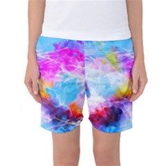 Background Drips Fluid Colorful Women s Basketball Shorts by Sapixe