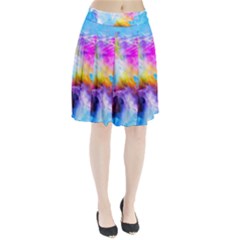 Background Drips Fluid Colorful Pleated Skirt by Sapixe