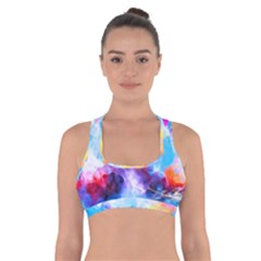 Background Drips Fluid Colorful Cross Back Sports Bra by Sapixe