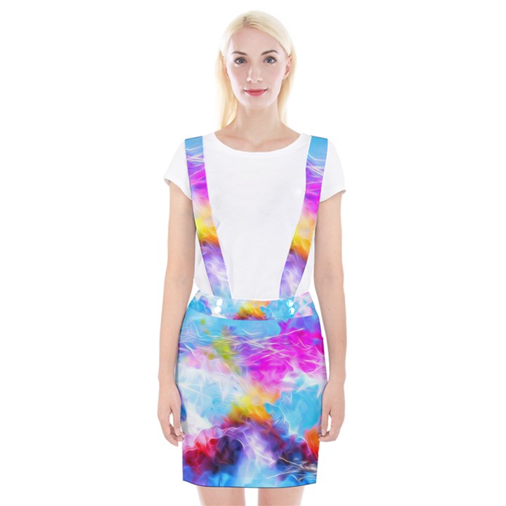 Background Drips Fluid Colorful Braces Suspender Skirt