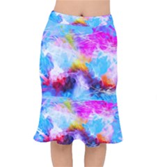 Background Drips Fluid Colorful Mermaid Skirt by Sapixe