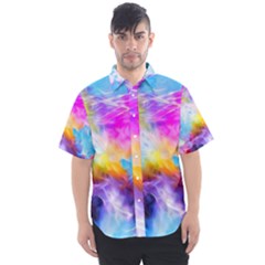 Background Drips Fluid Colorful Men s Short Sleeve Shirt