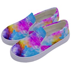 Background Drips Fluid Colorful Kids  Canvas Slip Ons by Sapixe