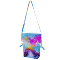 Background Drips Fluid Colorful Folding Shoulder Bag