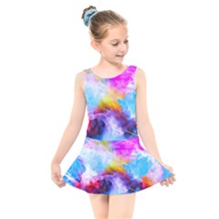 Background Drips Fluid Colorful Kids  Skater Dress Swimsuit