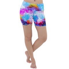 Background Drips Fluid Colorful Lightweight Velour Yoga Shorts