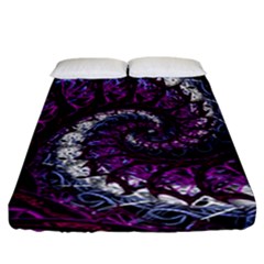 Fractal Background Swirl Art Skull Fitted Sheet (california King Size) by Sapixe