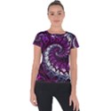 Fractal Background Swirl Art Skull Short Sleeve Sports Top  View1