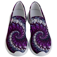 Fractal Background Swirl Art Skull Women s Lightweight Slip Ons by Sapixe