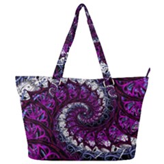 Fractal Background Swirl Art Skull Full Print Shoulder Bag