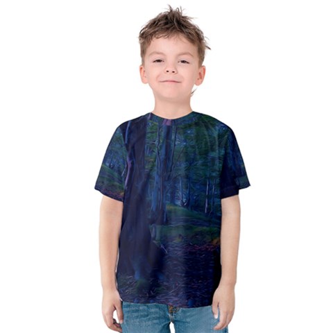 Beeches Tree Forest Beech Shadows Kids  Cotton Tee by Sapixe