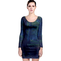 Beeches Tree Forest Beech Shadows Long Sleeve Bodycon Dress by Sapixe