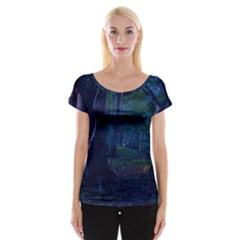 Beeches Tree Forest Beech Shadows Cap Sleeve Top by Sapixe