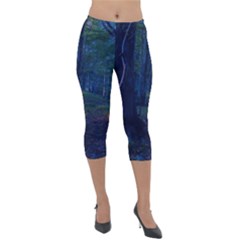 Beeches Tree Forest Beech Shadows Lightweight Velour Capri Leggings  by Sapixe