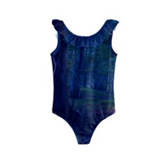 Beeches Tree Forest Beech Shadows Kids  Frill Swimsuit by Sapixe