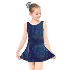 Beeches Tree Forest Beech Shadows Kids  Skater Dress Swimsuit