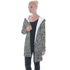 Art Letters Alphabet Abstract Text Longline Hooded Cardigan