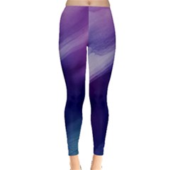 Purple Background Art Abstract Watercolor Leggings  by Sapixe