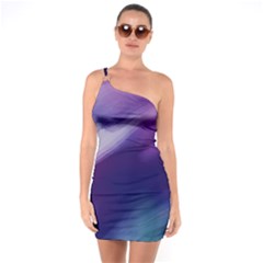 Purple Background Art Abstract Watercolor One Soulder Bodycon Dress by Sapixe