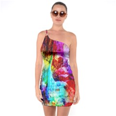 Background Art Abstract Watercolor One Soulder Bodycon Dress by Sapixe