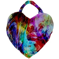 Background Art Abstract Watercolor Giant Heart Shaped Tote