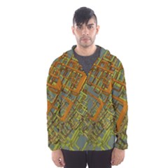 Art 3d Windows Modeling Dimension Hooded Windbreaker (men) by Sapixe