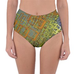 Art 3d Windows Modeling Dimension Reversible High-waist Bikini Bottoms by Sapixe