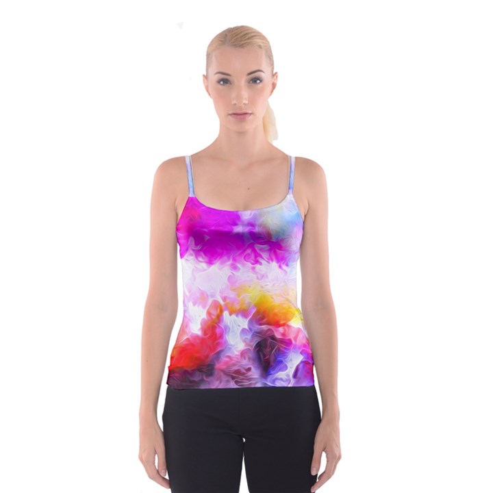 Background Drips Fluid Colorful Spaghetti Strap Top