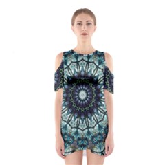 Pattern Abstract Background Art Shoulder Cutout One Piece Dress