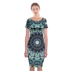 Pattern Abstract Background Art Classic Short Sleeve Midi Dress