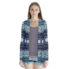 Pattern Abstract Background Art Drape Collar Cardigan