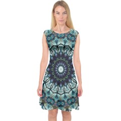 Pattern Abstract Background Art Capsleeve Midi Dress