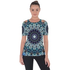 Pattern Abstract Background Art Shoulder Cut Out Short Sleeve Top