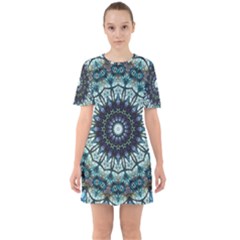 Pattern Abstract Background Art Sixties Short Sleeve Mini Dress